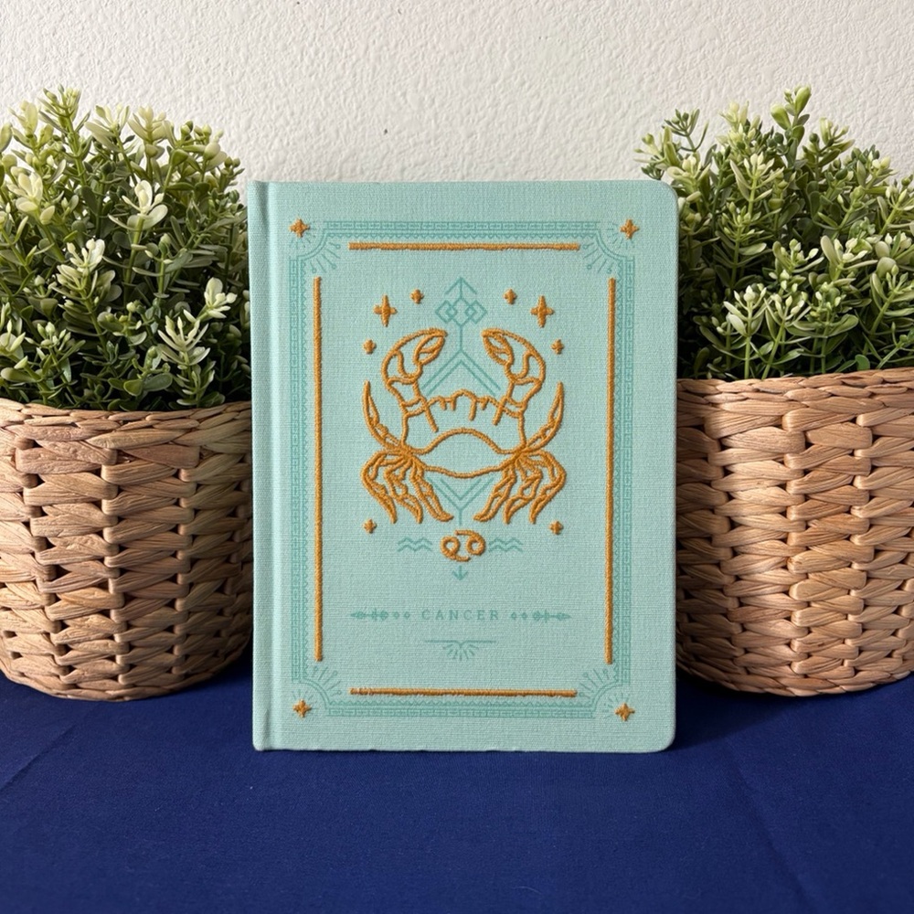 Cancer Hardcover Cloth Embroidered Zodiac Journal